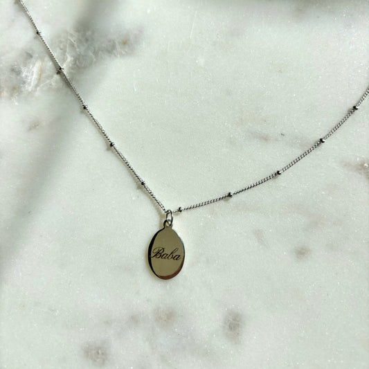 Oval Pendant Satellite Necklace