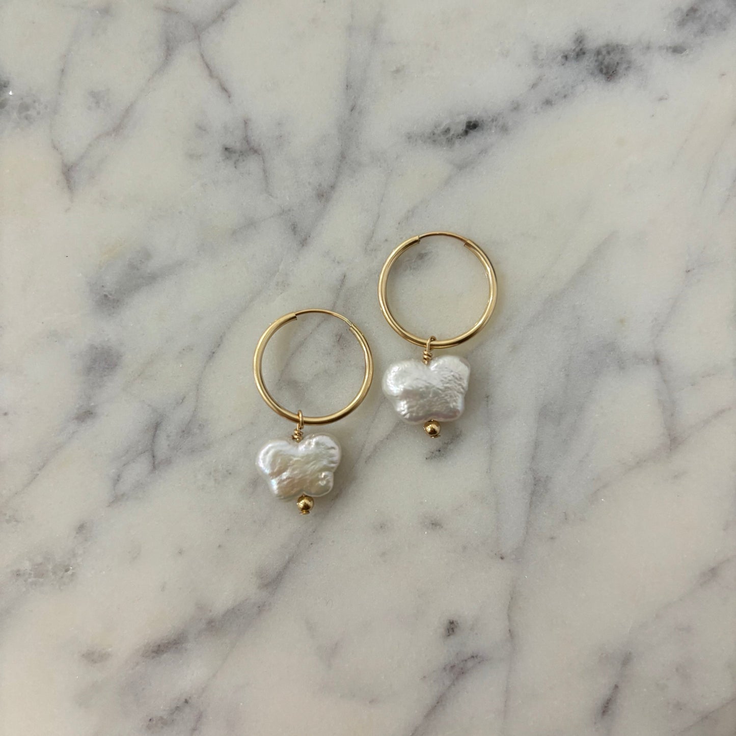 GF Butterfly Pearl Hoops