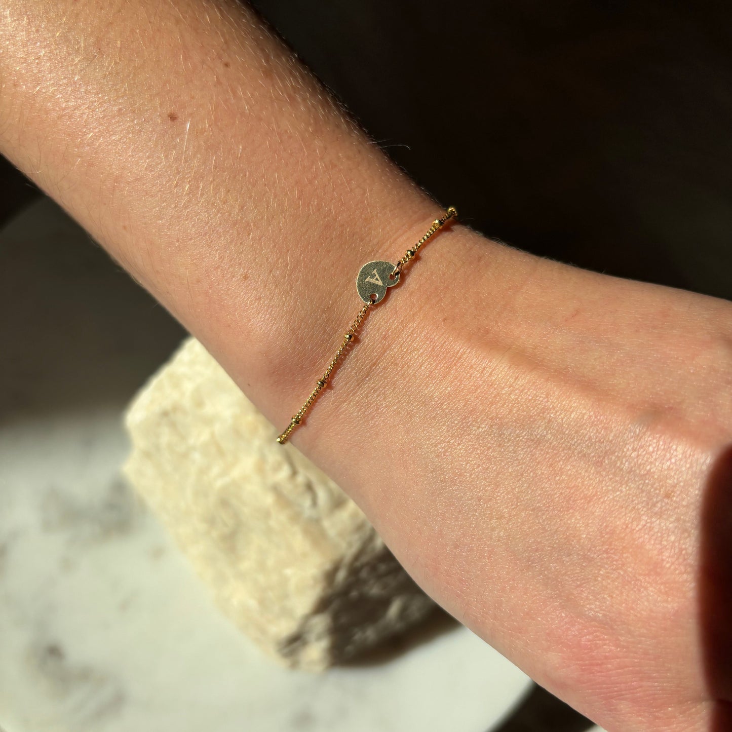 Initial Heart Satellite Bracelet