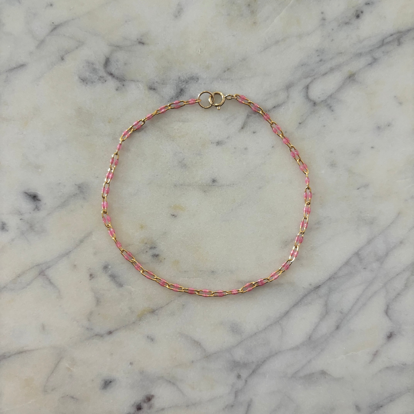 Baby Pink Gold Filled Paperclip Bracelet