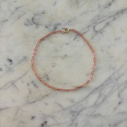 Baby Pink Gold Filled Paperclip Bracelet